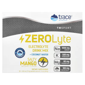 Carbohidrati Zerolyte 30 pachete, 219g, Trace Minerals, Electroliti pentru hidratare 1