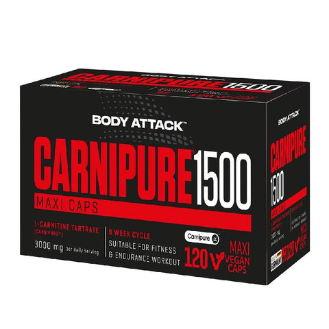 Carnitina Carnipure 1500mg, 120 capsule, Body Attack, Supliment alimentar slabire 1