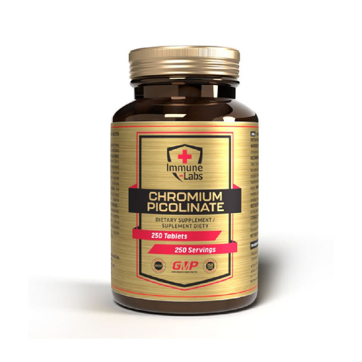 Picolinat de crom 200mcg 250 tablete, Immune Labs, Supliment alimentar slabire