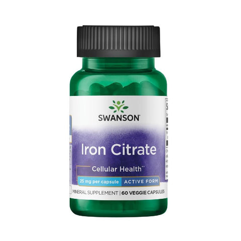 Citrat de fier 25mg, 60 capsule, Swanson, Supliment alimentar pentru sanatate 1
