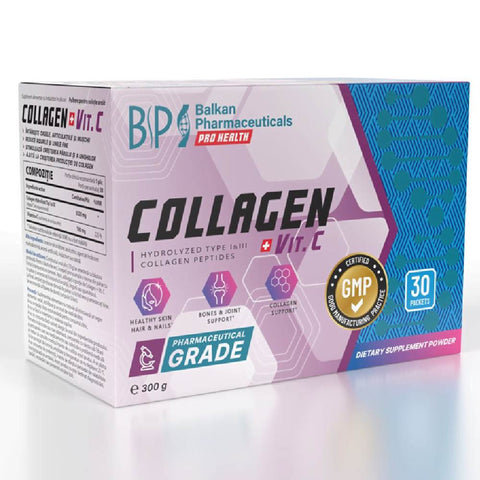 Colagen | Colagen+vitamina C, 30x10g, Balkan Pharmaceuticals, Supliment pentru oase si articulatii 0