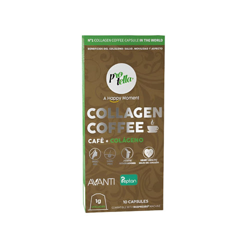 Collagen Coffee X 10 capsule, 40G, Protella, Cafea solubila cu colagen 1
