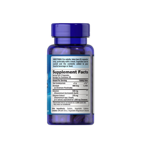 Suplimente sanatate Complex de scortisoara cu crom 2000mg, 60 capsule, Puritan's Pride, Supliment alimentar pentru sanatate 2