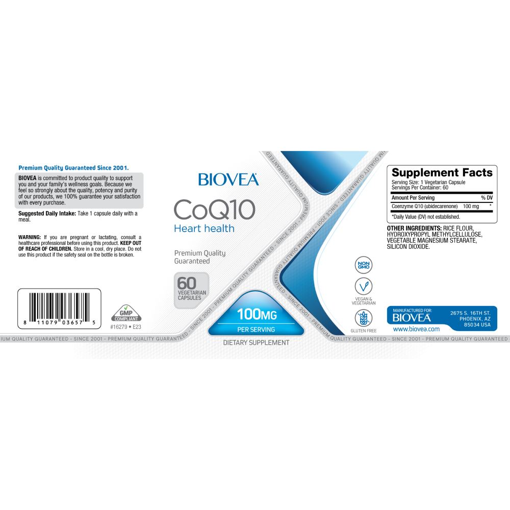 CoQ10 100mg, 60 capsule, Biovea, Supliment alimentar pentru sanatate 2
