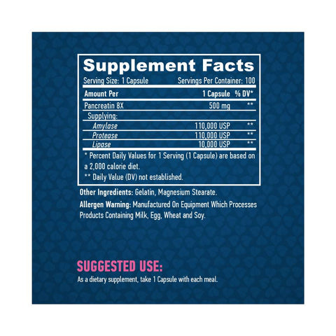 Digestie | Super Pancreatin Enzymes, 100 capsule, Haya Labs, Supliment alimentar pentru digestie 1