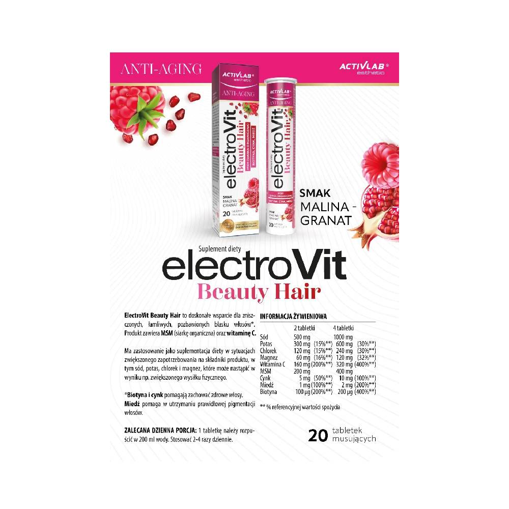 ElectroVit Beauty Hair, 20 tablete, Activlab, Vitamine si minerale pentru par 2
