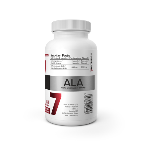 ALA (Acid Alfa Lipoic) 600mg, 60 capsule, 7Nutrition, Supliment alimentar cu acid alfa-lipoic