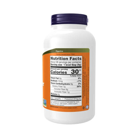 Digestie | Fibre de Psyllium, pudra, 340g, Now Foods, Supliment scadere in greutate 1