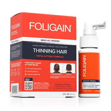 Suplimente sanatate Formula completa cu tripla actiune pentru rarirea parului pentru barbati 10% trioxidil, 59ml, Foligain 1