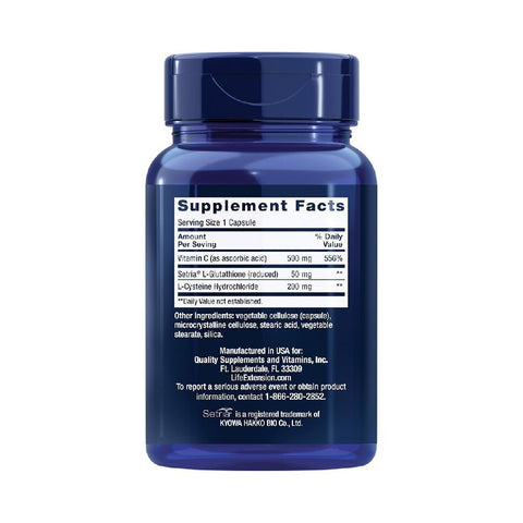 Glutation, cisteina si vitamina C, 100 capsule, Life Extension, Supliment alimentar pentur sanatate 2