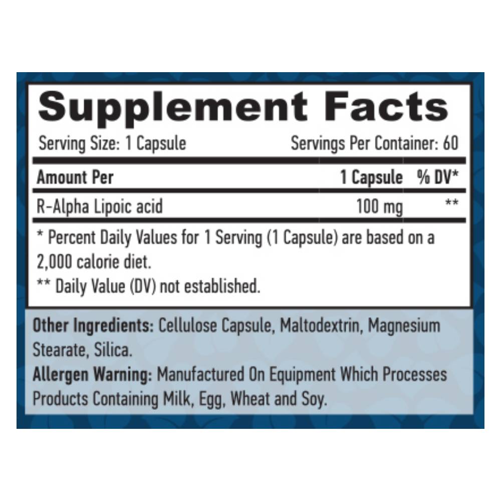 undefined | Acid R-Alfa Lipoic 100mg, 60 capsule, Haya Labs, Supliment antioxidanti sportivi 1