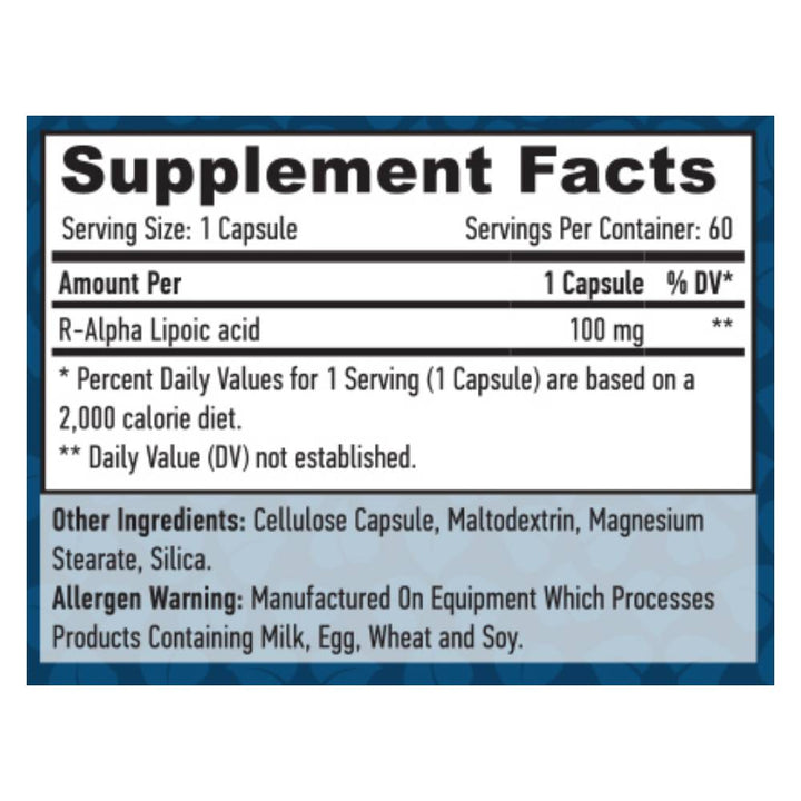 undefined | Acid R-Alfa Lipoic 100mg, 60 capsule, Haya Labs, Supliment antioxidanti sportivi 1