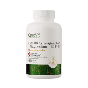 Suplimente sanatate KSM-66 Ashwagandha Magnesium B6 P-5-P 90 capsule, Ostrovit, Supliment alimentar de tip vitamine si minerale 1