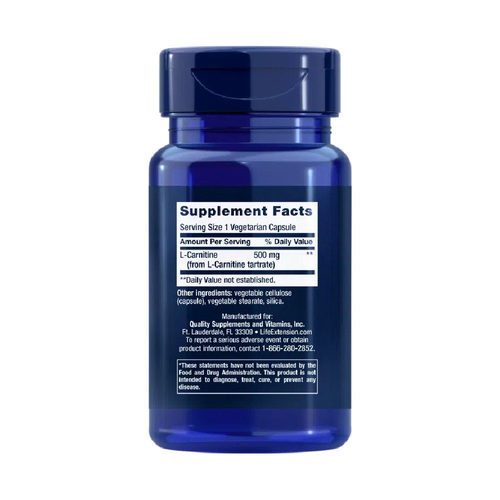 L - carnitina 500mg, 30 capsule, Life Extension, Supliment scadere in greutate 2