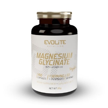 Vitamine si minerale Magnesium Glycinatae 555mg + B6 150 capsule, Evolite Nutrition, Supliment alimentar de tip vitamine si minerale 1