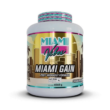 Gainer Miami Gain 4540g, pudra, Miami Vibes, Gainer premium pentru cresterea masei musculare 1