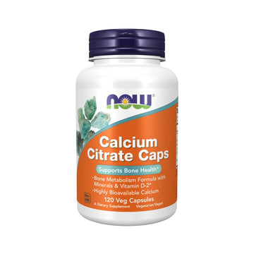 Minerale | Citrat de Calciu, 120 capsule, Now Foods, Supliment sanatate osoasa 0