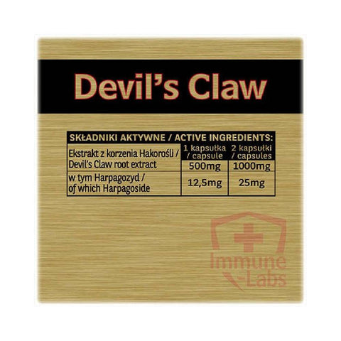 Immune Labs | Extract de Gheara Diavolului 500mg, 120 capsule, Immune Labs, Supliment pentru oase si articulatii 1