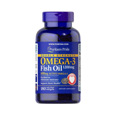 Acizi grasi Omega | Double Strength Omega 3 1200mg, 90 capsule, Puritan's Pride, Acizi grasi din ulei de peste 0