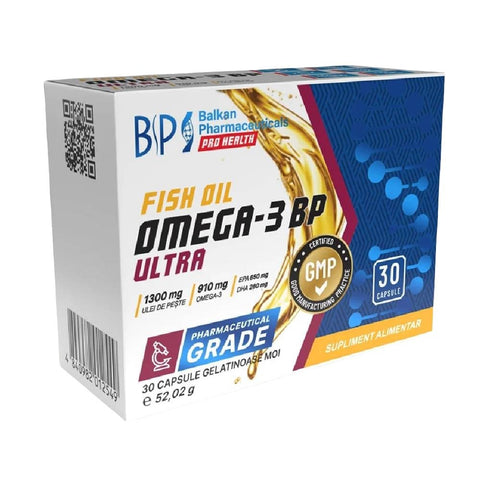 Acizi grasi Omega | Omega 3 BP Ultra, 30 capsule, Balkan Pharmaceuticals, Acizi grasi din ulei de peste 0