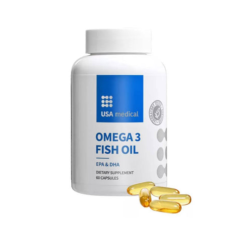 Acizi grasi Omega | Omega 3 Fish Oil, 60 capsule, USA Medical, Acizi grasi din ulei de peste 0