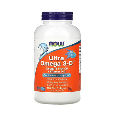 Omega Ultra Omega 3-D, 180 capsule, Now Foods, Supliment alimentar pentru colesterol 1