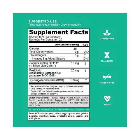 Suplimente sanatate (Produs cu defect) Pre - Post - Probiotic, 60 jeleuri, Goli Nutrition, Supliment alimentar pentru digestie 2