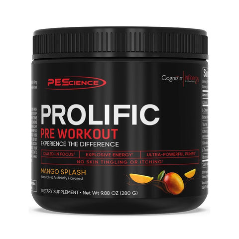 Pre-workout Prolific 280g, pudra, PEScience, Pre-workout pentru energie, focus si performanta sportiva 2