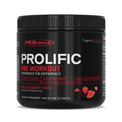 Pre-workout Prolific 280g, pudra, PEScience, Pre-workout pentru energie, focus si performanta sportiva 3