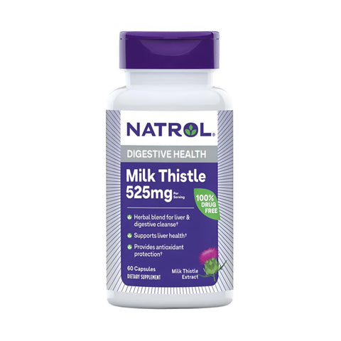 Digestie | Extract de ciulin de lapte 525mg, 60 capsule, Natrol, Supliment alimentar sanatate hepatica 0