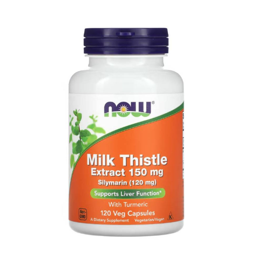 Hepatoprotectoare | Extract de ciulin de lapte cu turmeric, 150mg, 120 capsule, Now Foods, Protector hepatic sportivi 0