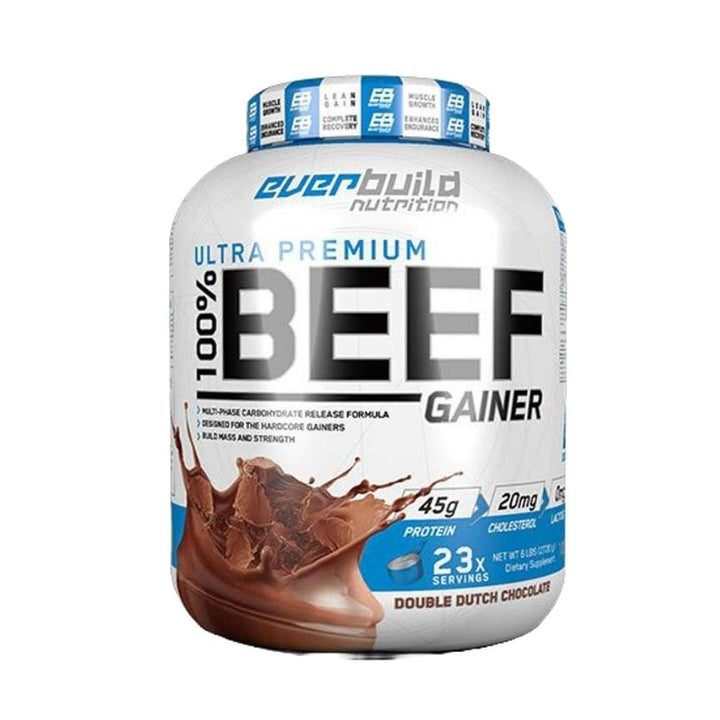 Proteine hidrolizate din zer | 100% Beef Gainer Ultra Premium pudra, 2.6kg, Everbuild Nutrition, Supliment crestere masa musculara 2