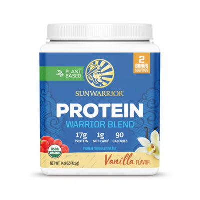 Proteine Protein Warrior Blend pudra, 375g, Sunwarrior, Proteina vegetala Vanilla 1