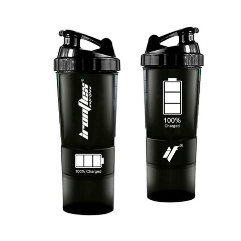 Shakere Spider Shaker 500ml, IRONFLEX, BLACK 100%, Accesoriu fitness 1