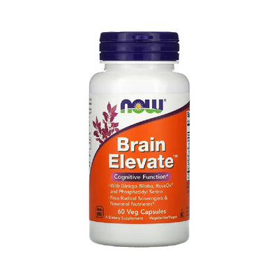 Stimulatoare focus Brain Elevate 60 capsule, Now Foods, Supliment alimentar pentru concentrare 1