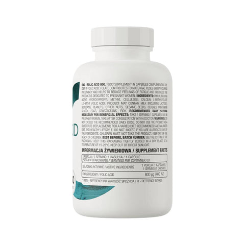 undefined | Acid folic 800, 60 capsule, Ostrovit, Supliment alimentar pentru sanatate 1