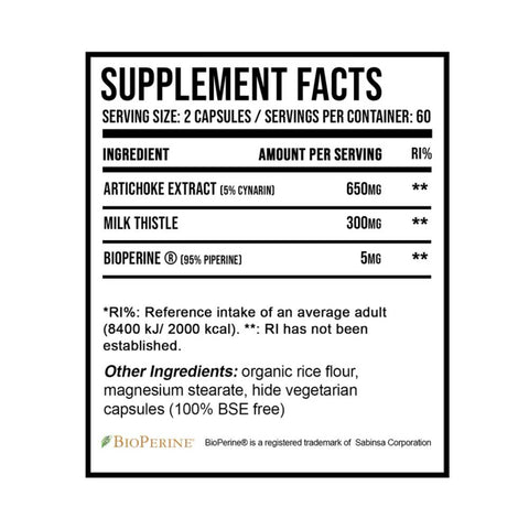 Suplimente sanatate Complex de Anghinare, 120 capsule, DNA Sports, Supliment sanatate hepatica 2