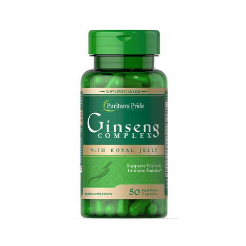Puritan's Pride | Complex de Ginseng cu Laptisor de Matca 50 capsule, Puritan's Pride, Supliment alimentar pentru sanatate 0