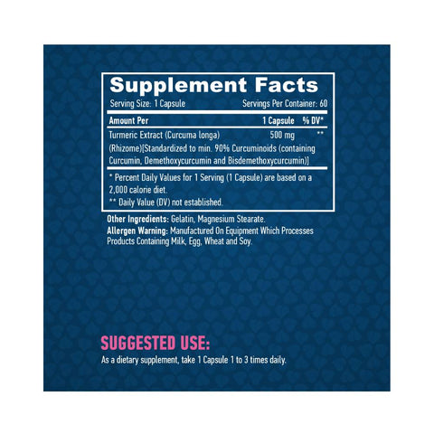 Digestie | Curcumina 500mg, 60 capsule, Haya Labs, Supliment antioxidanti sportivi 1