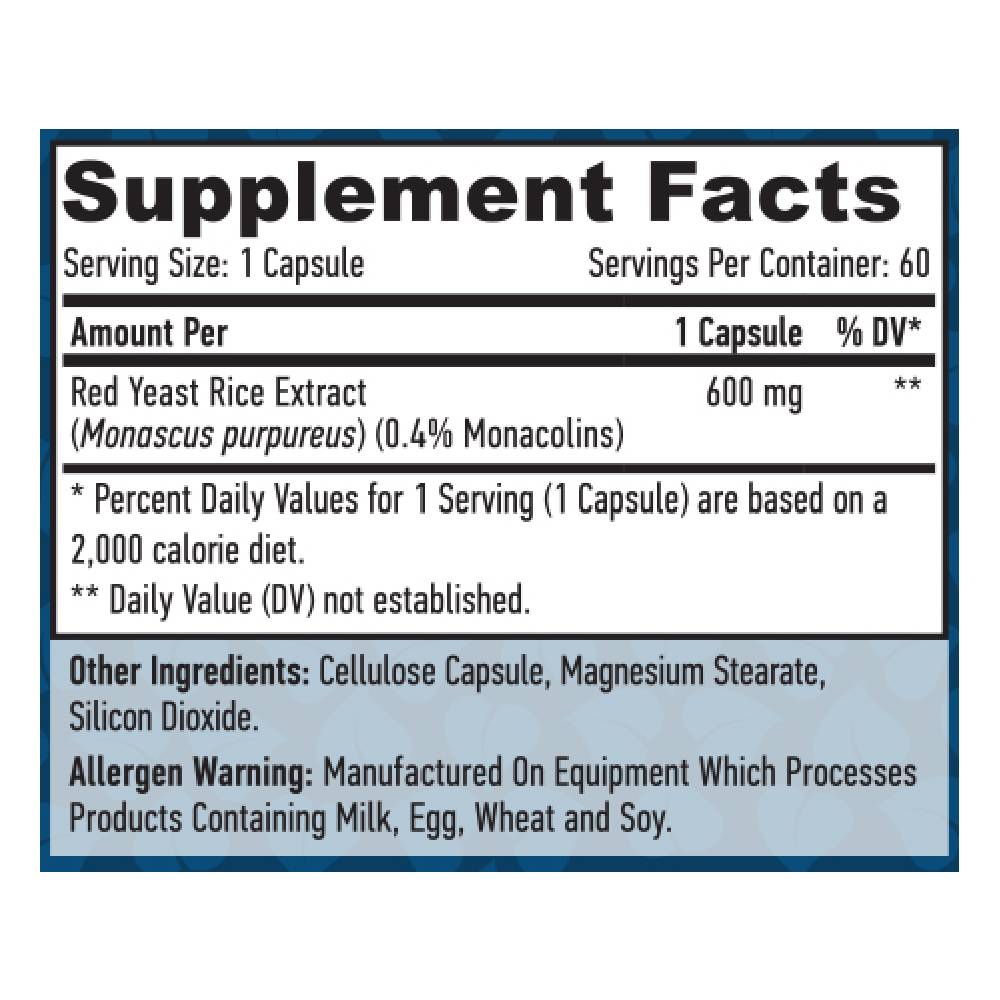 Suplimente Colesterol | Drojdie rosie de orez 600mg, 60 capsule, Haya Labs, Supliment alimentar pentru sanatate 1