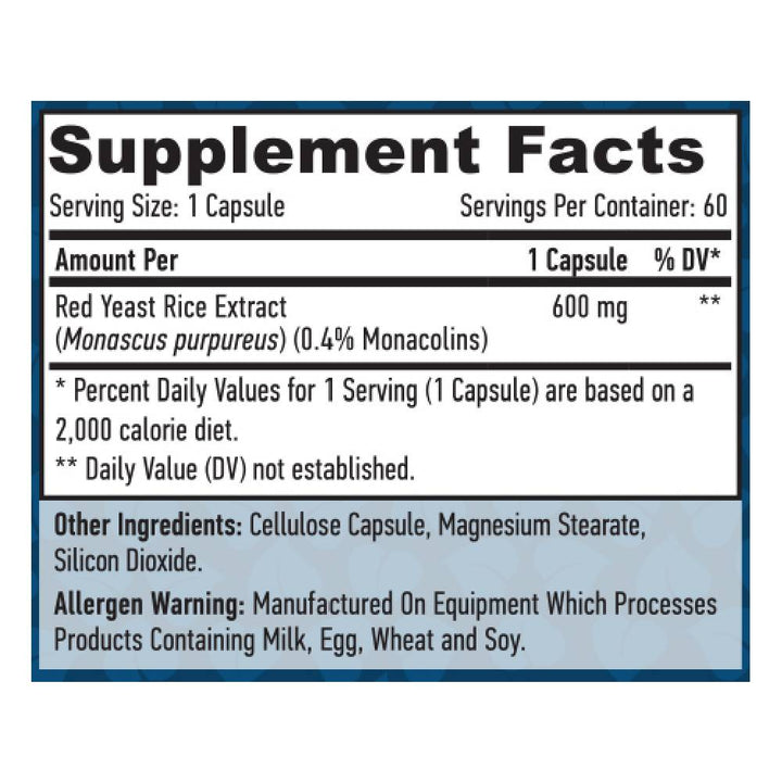 Suplimente Colesterol | Drojdie rosie de orez 600mg, 60 capsule, Haya Labs, Supliment alimentar pentru sanatate 1