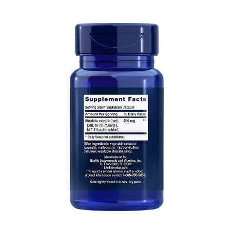 Stimulatoare focus | Rhodiola Extract 250mg, 60 capsule, Life Extension, Supliment alimentar pentru sanatate 1