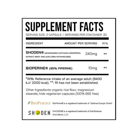 Suplimente sanatate Shoden, 60 capsule, DNA Sports, Supliment alimentar pe baza de Ashwagandha 2