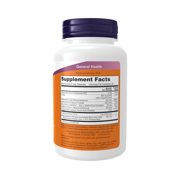 Suplimente sanatate Thyroid Energy, 180 capsule, Now Foods, Complex de vitamine si minerale pentru glanda tiroida 2