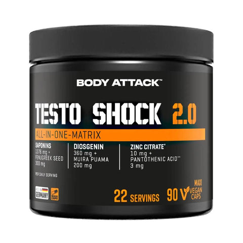 Testo Shock 2.0, 90 capsule, Body Attack, Stimulator testosteron 1