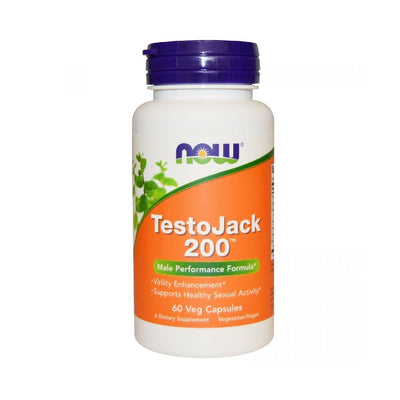 Suplimente sanatate sexuala | TestoJack 200mg, 60 capsule, Now Foods, Stimulator testosteron 0