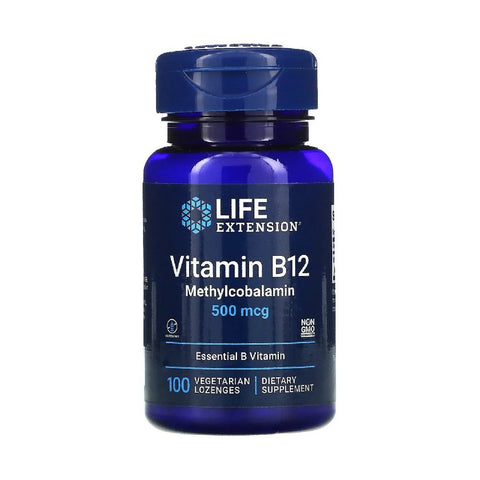 Vitamina B12 500mcg, 100 capsule masticabile, Life Extension, Supliment alimentar pentru sanatate 1