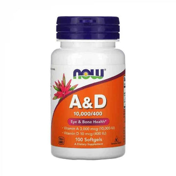 Vitamine | A&D 10000IU, 100 capsule, Now Foods, Supliment alimentar pe baza de vitamine 0