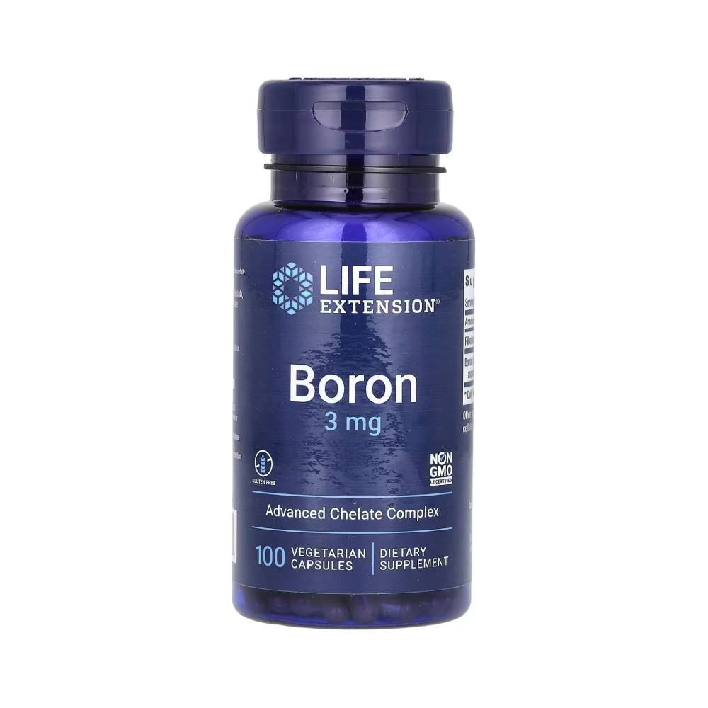 Minerale | Bor 3mg, 100 capsule, Life Extension, Supliment alimentar pentru sanatate 0