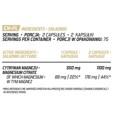 Minerale | Citrat de Magneziu 550mg, 150 capsule, Evolite Nutrition, Supliment alimentar pentru sanatate 1